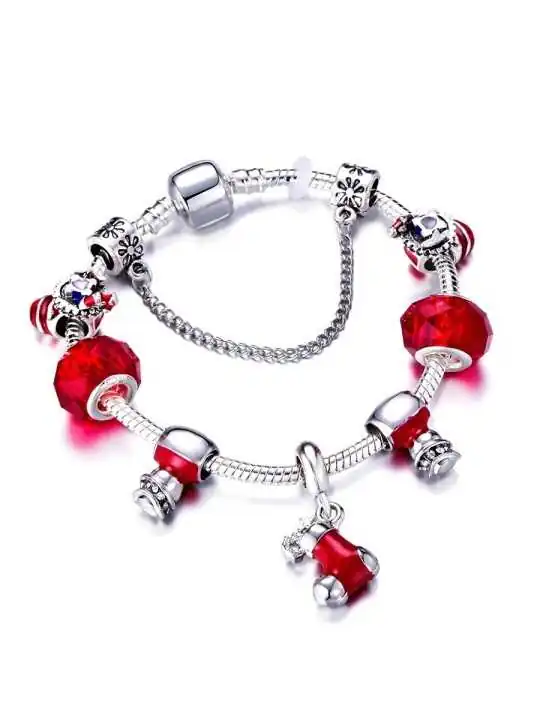 Pulsera de charms gorrito de papa noel