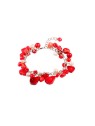 pulsera de coral rojo y perlas de rio