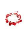 pulsera de coral rojo y perlas de rio