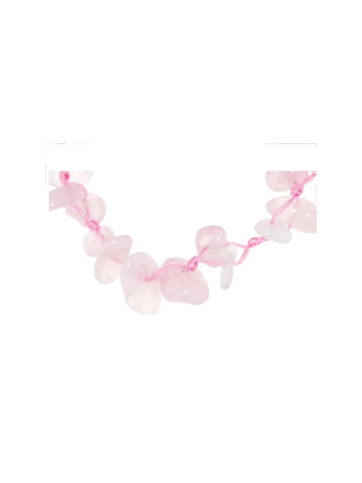 Detalle de brazalete de cuarzo rosa