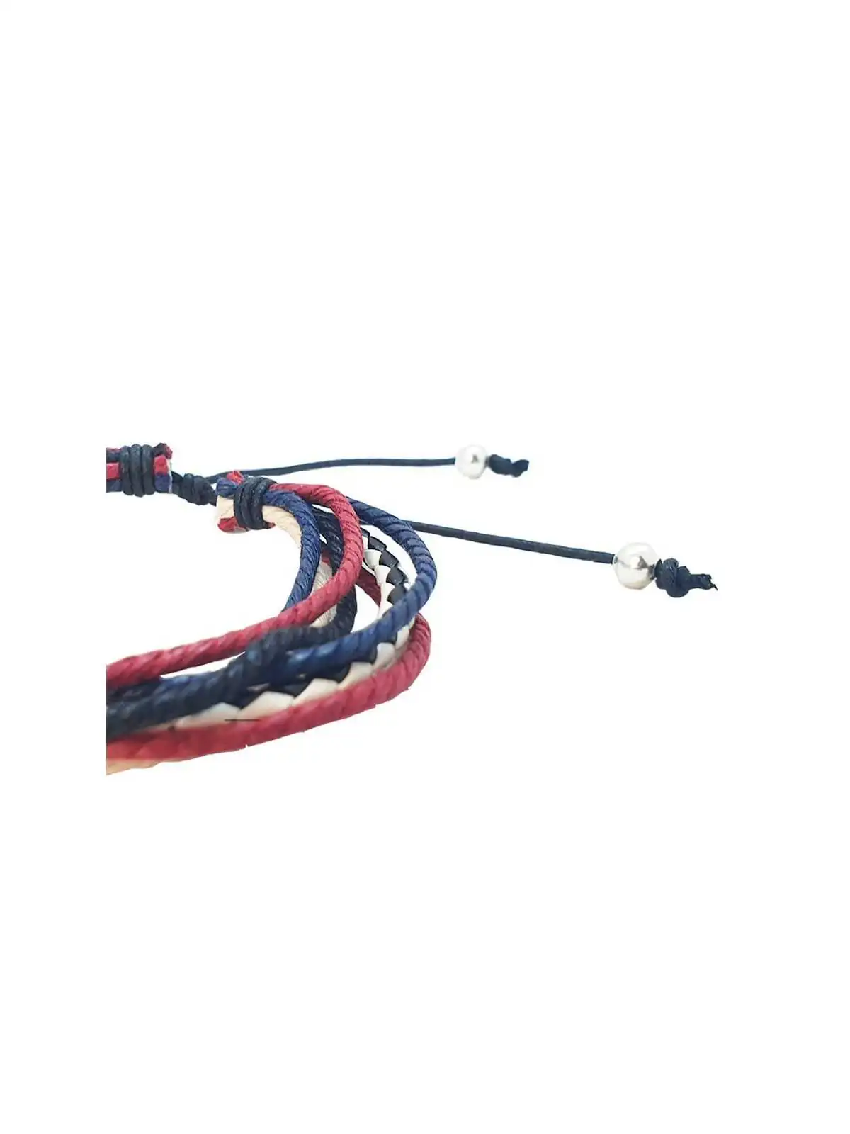 Brazalete azul multitira de cuero
