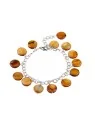 Pulsera con discos de nacar miel 