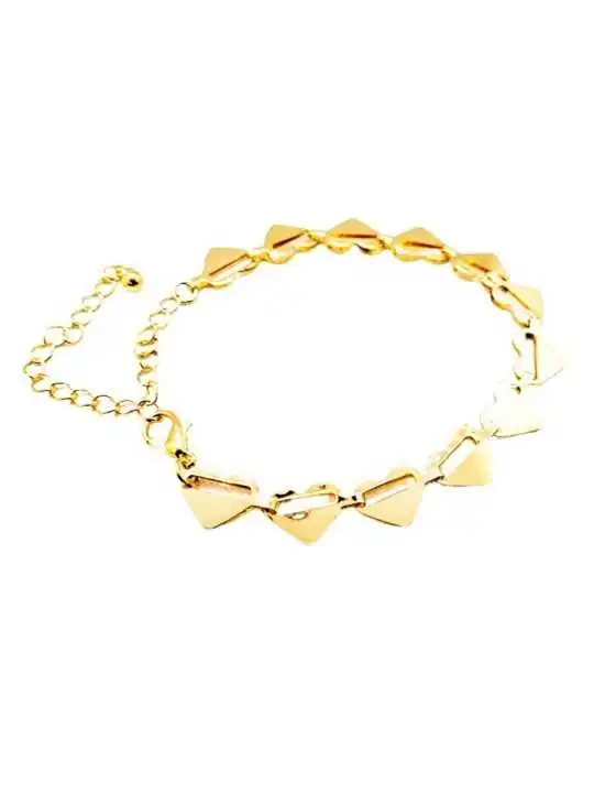 pulsera de corazones dorados