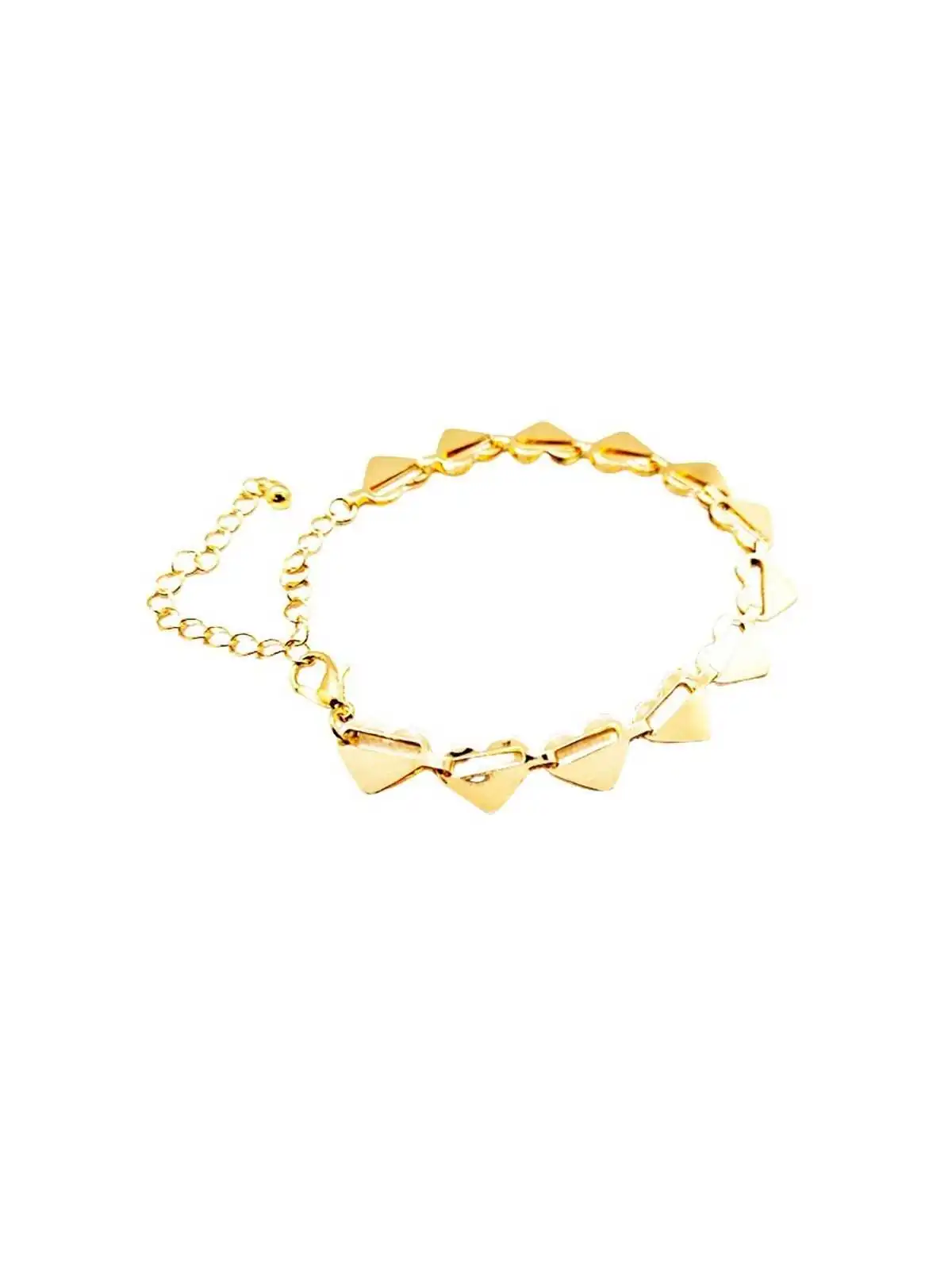 pulsera de corazones dorados