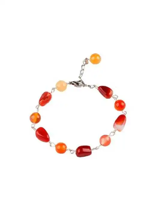 pulsera con bolitas de agata fuego