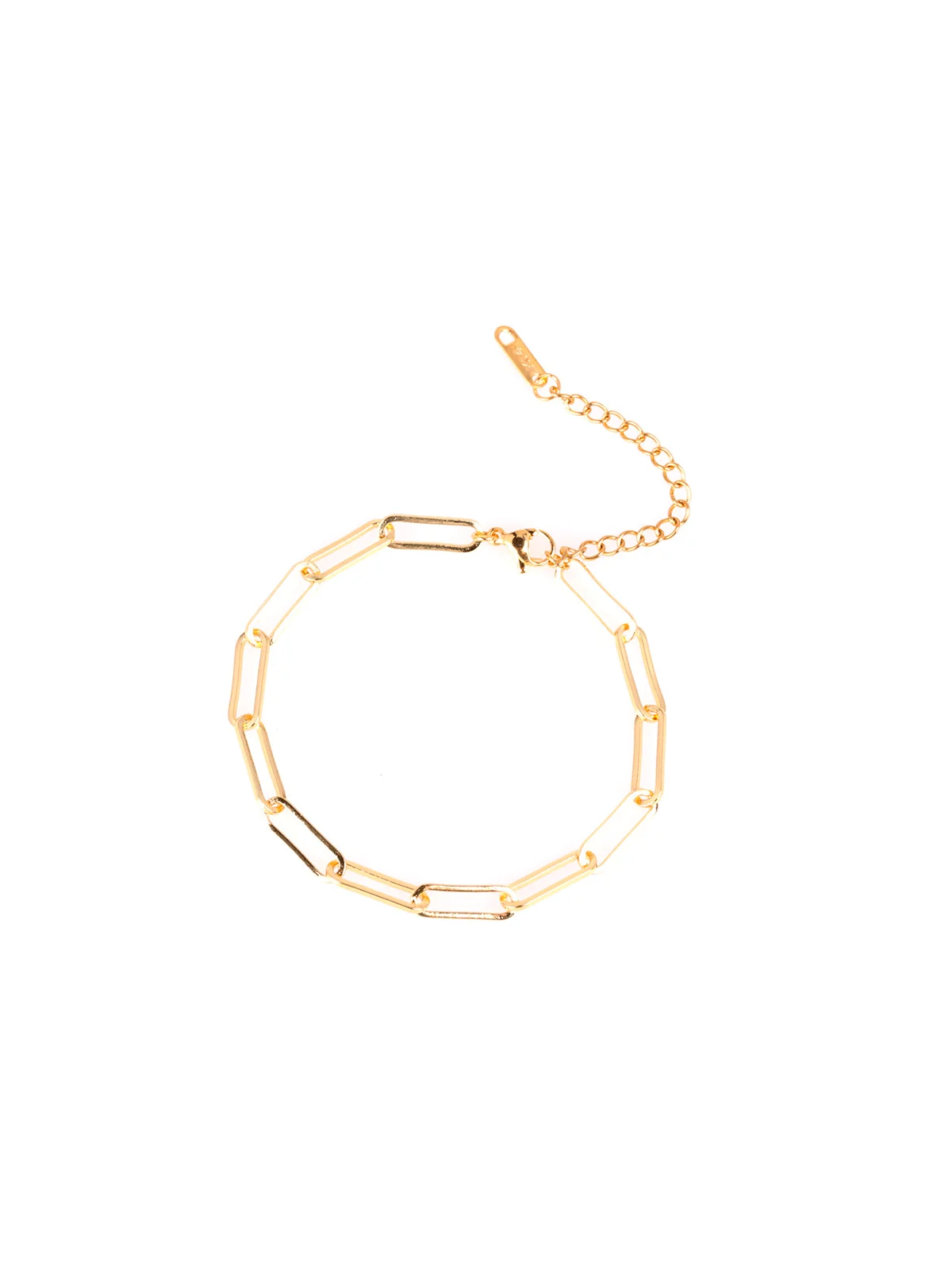 pulsera dorada con eslabones rectangulares 