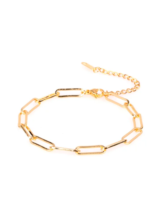 pulsera de eslabones dorados rectangulares