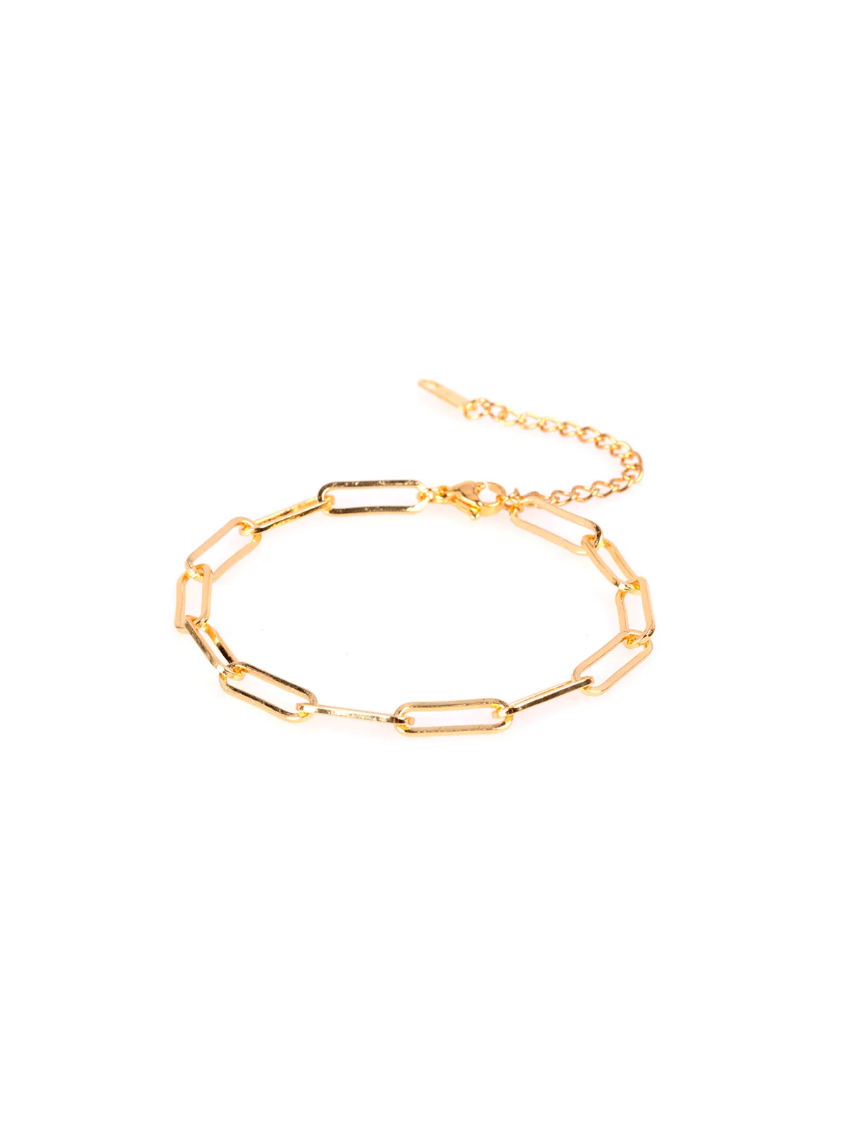 pulsera de eslabones dorados rectangulares