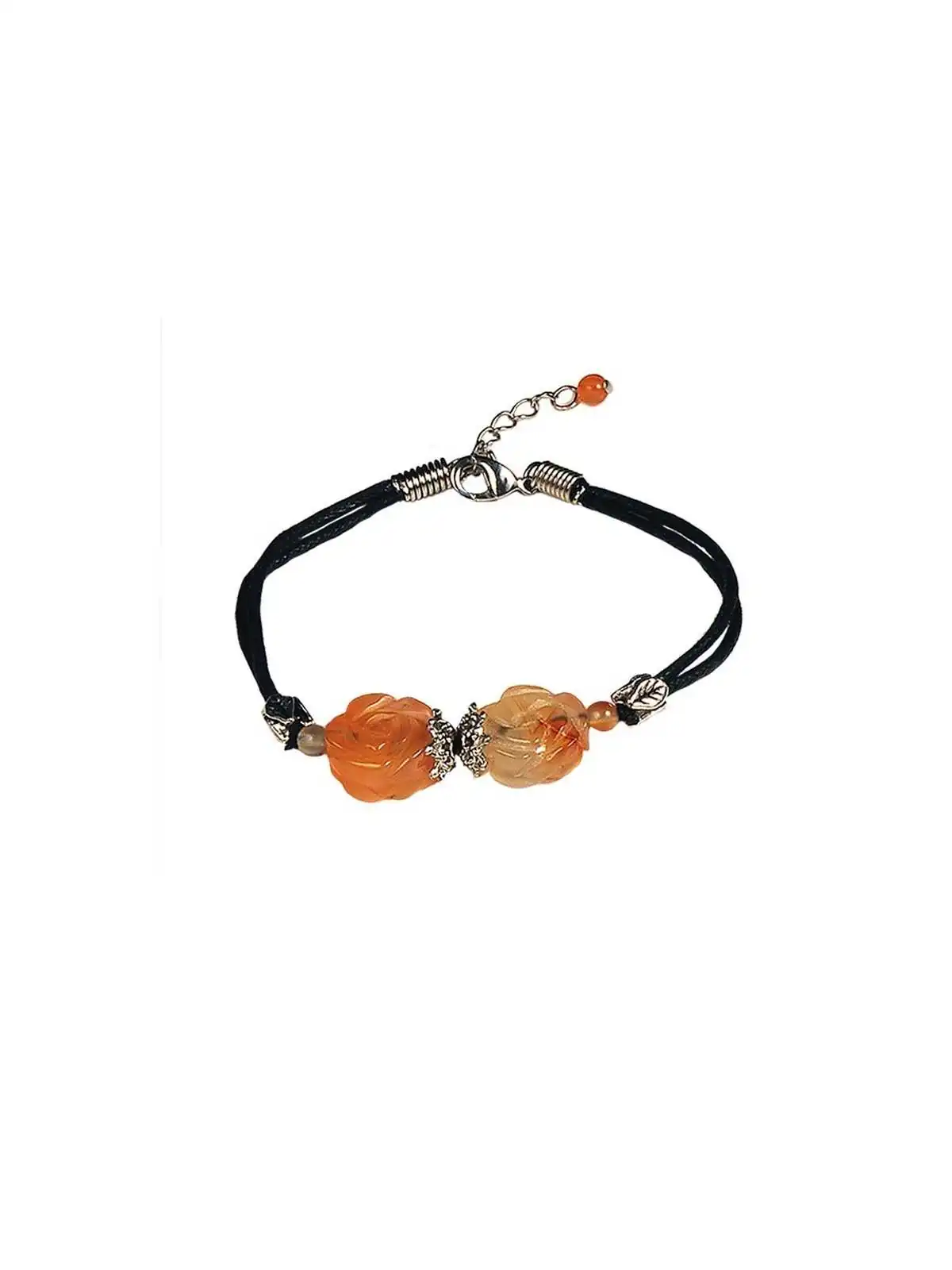 pulsera con flores de agata natural 