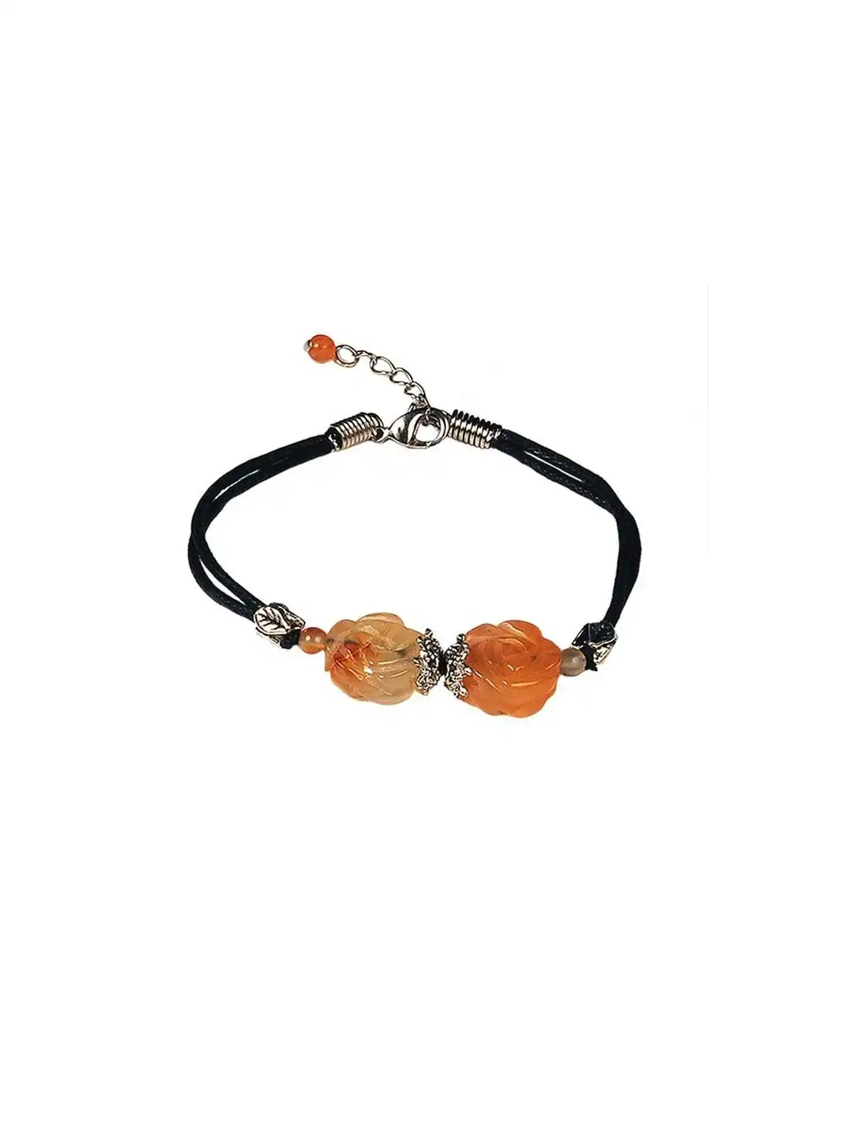 pulsera con flores de agata ocre