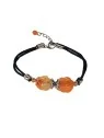 pulsera con flores de agata ocre