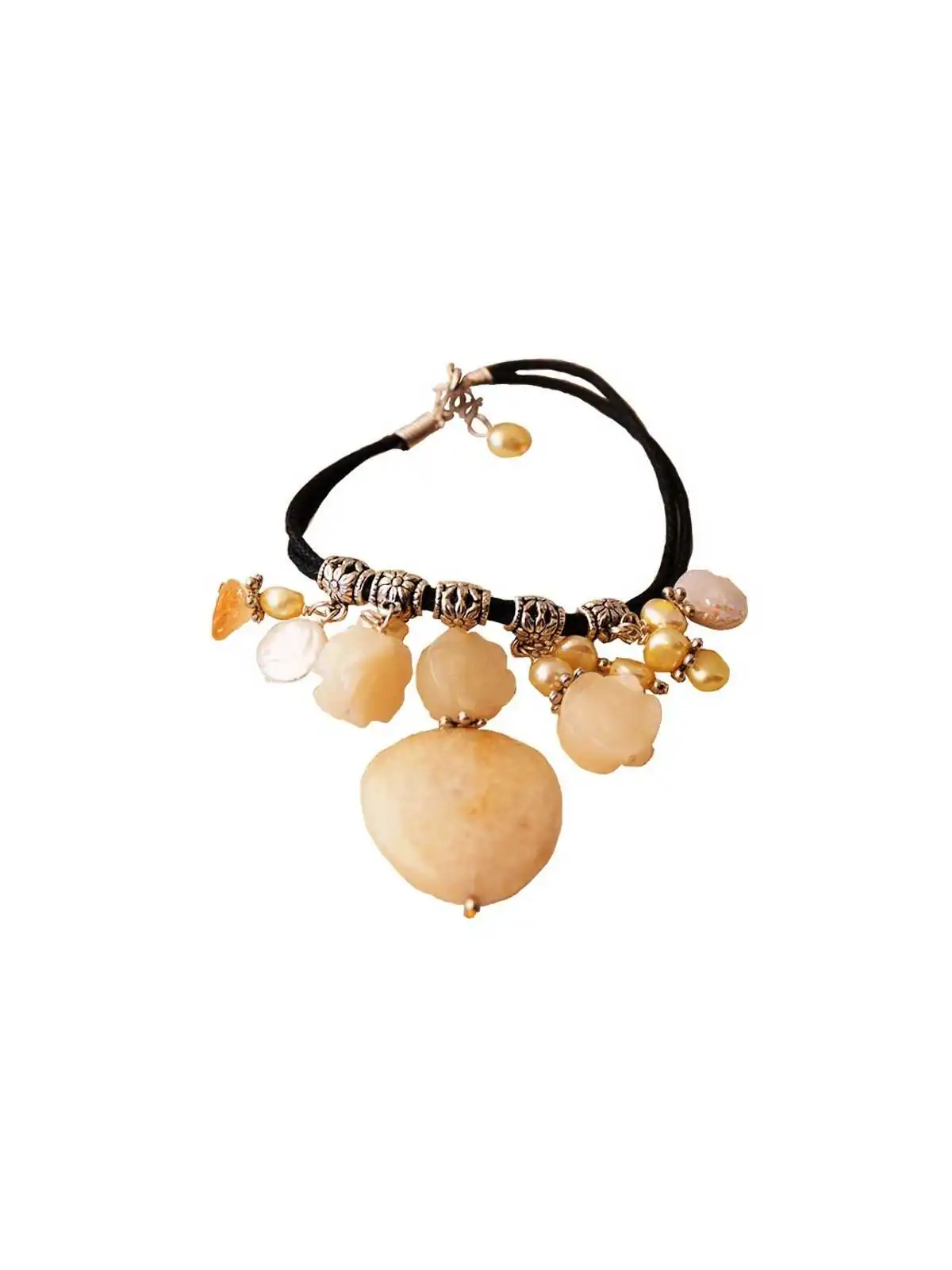 pulsera romántica con flores de jade