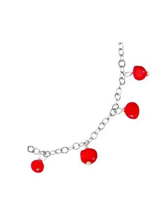 detalle de pulsera de chips de coral rojo