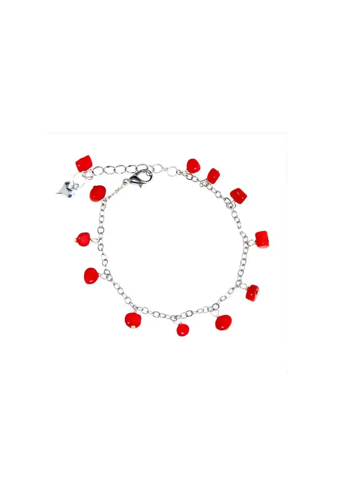 PUlsera de chips de coral rojo