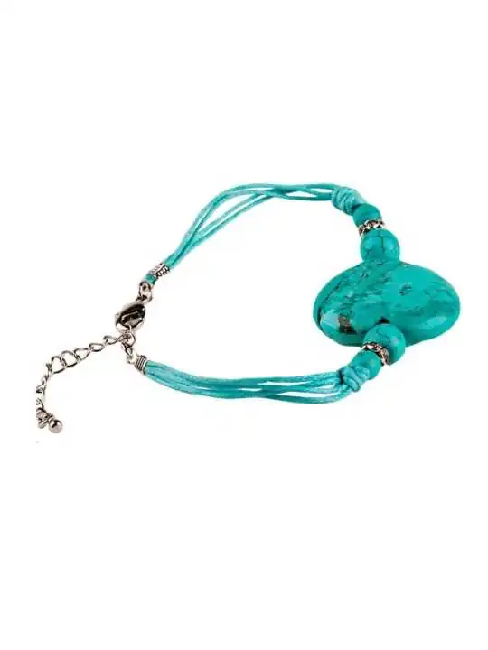 Pulsera con Corazón de howlita turquesa