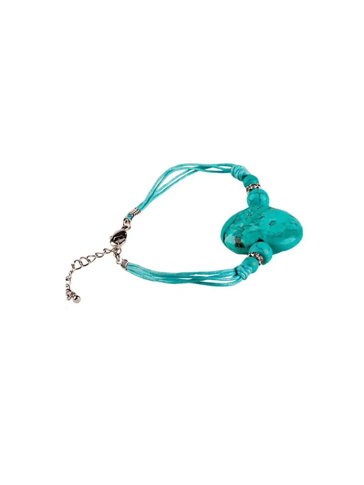 Pulsera con Corazón de howlita turquesa