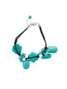 Detalle de pulsera de howlitas color turquesa azul 