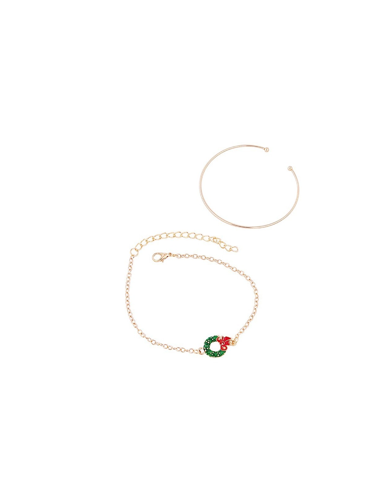 detalle pulsera doble cadenitas de la navidad