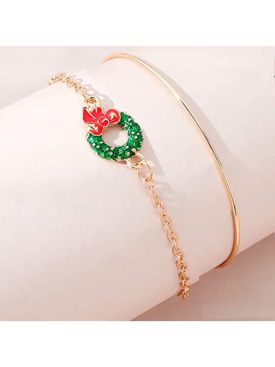 pulsera doble cadenitas de la navidad