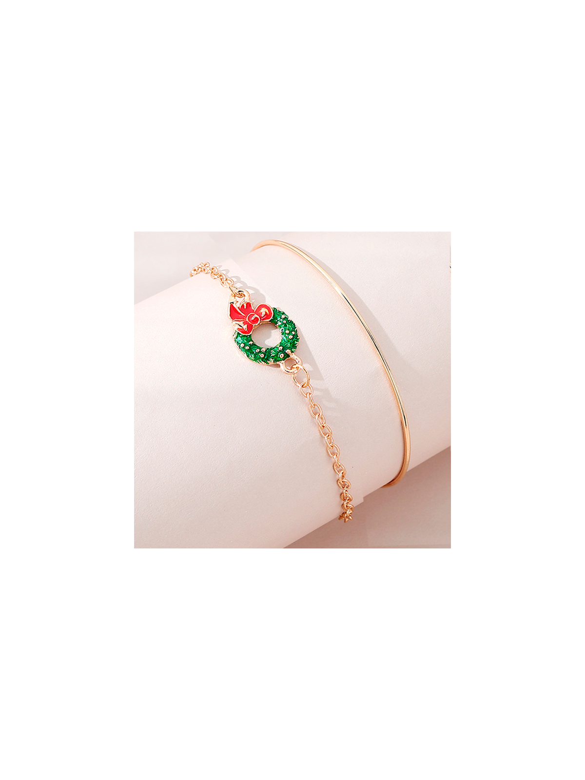 pulsera doble cadenitas de la navidad