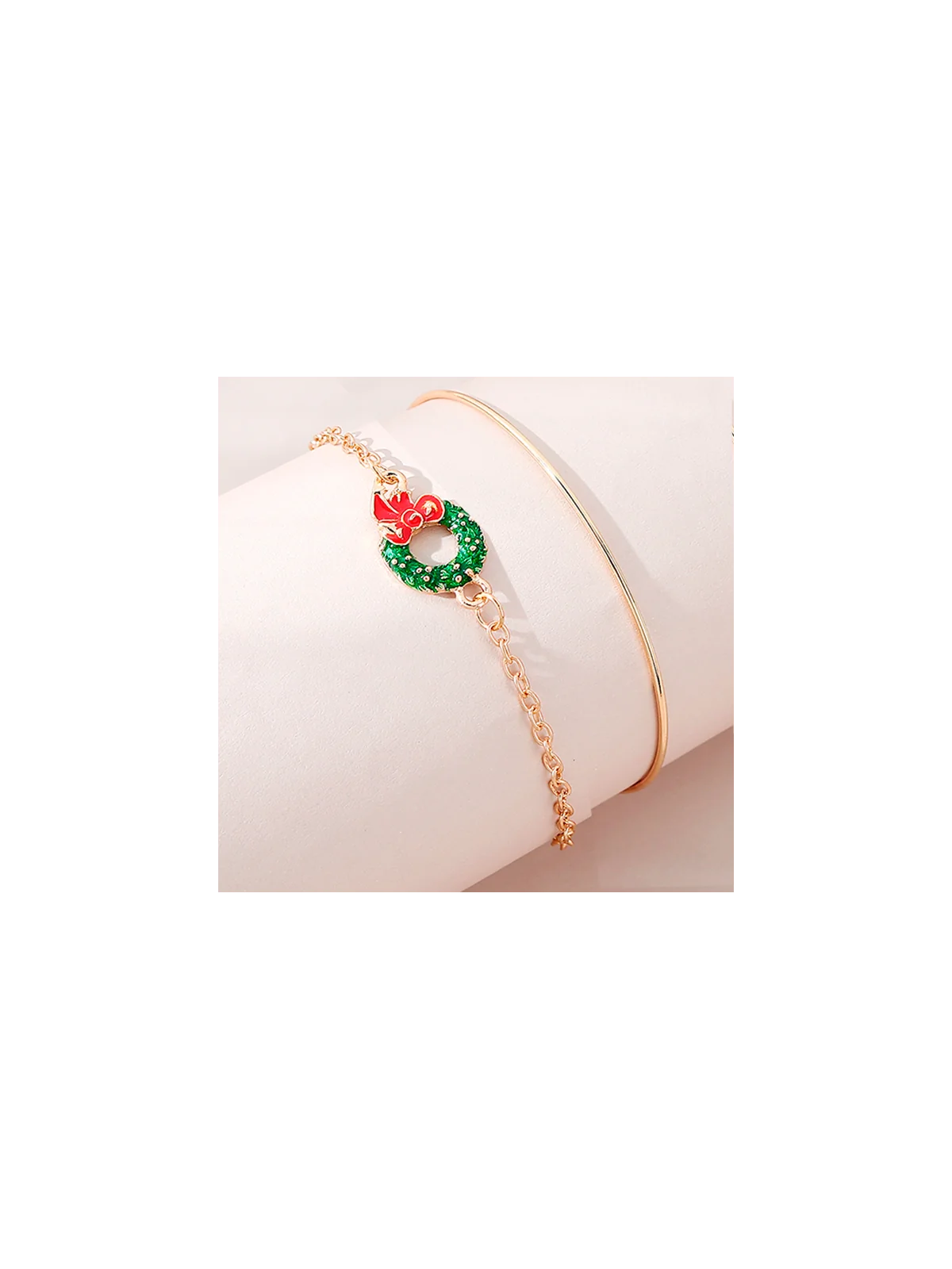 pulsera doble cadenitas de la navidad