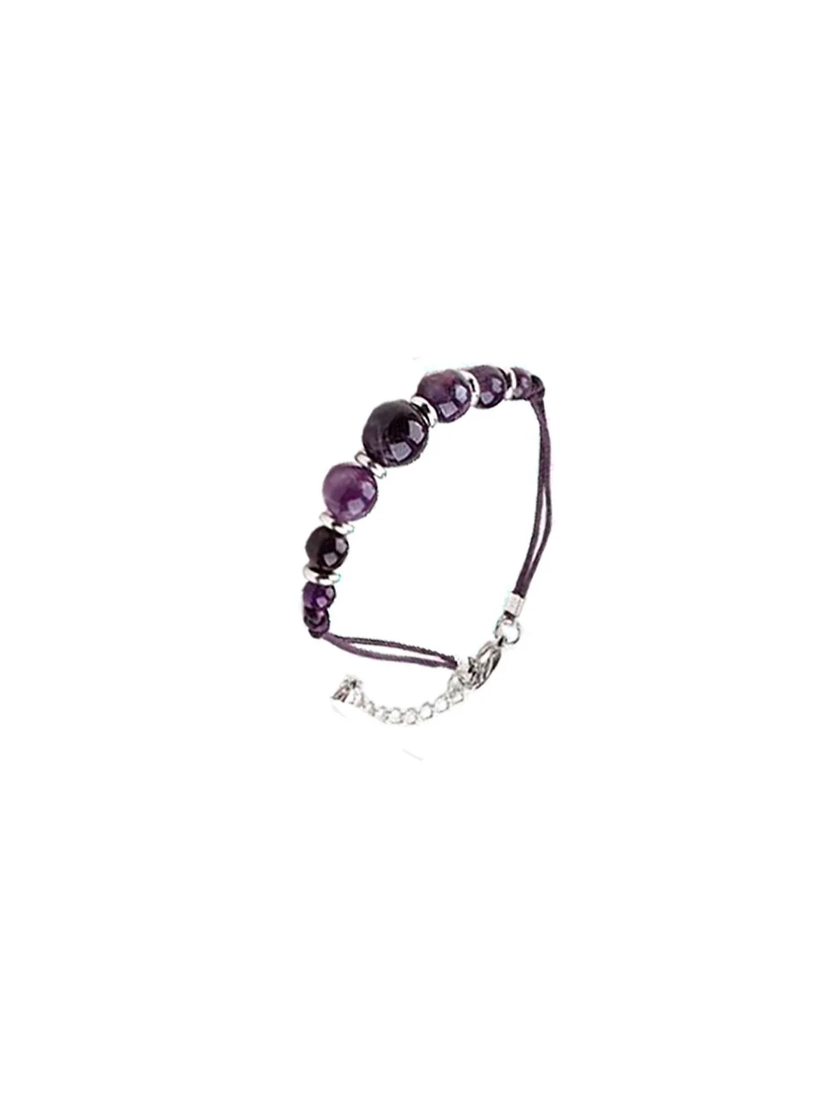 Pulsera lila con cristales amatistas facetados
