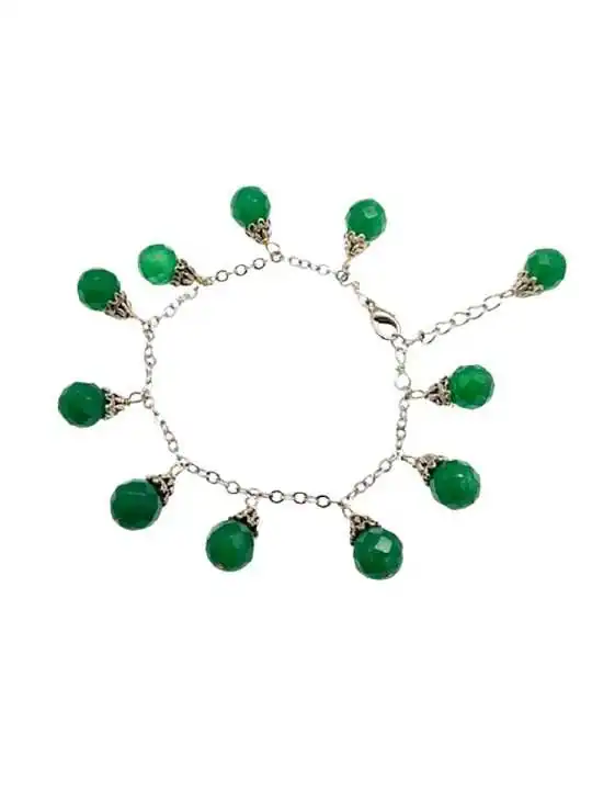pulsera con gotas verdes de aventurina natural 