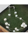 Pulsera al aire con perlas blancas de rio