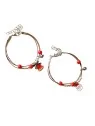 Pulsera multitiras de cuero de la navidad con abalorios