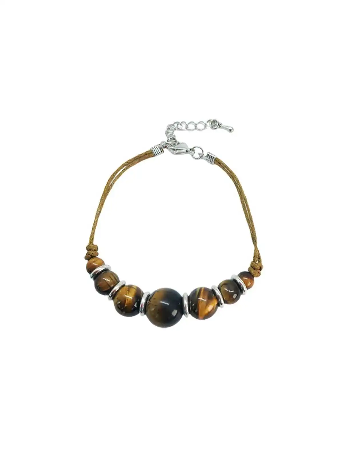 Pulsera preciosa con bolas de ojo de tigre natural 