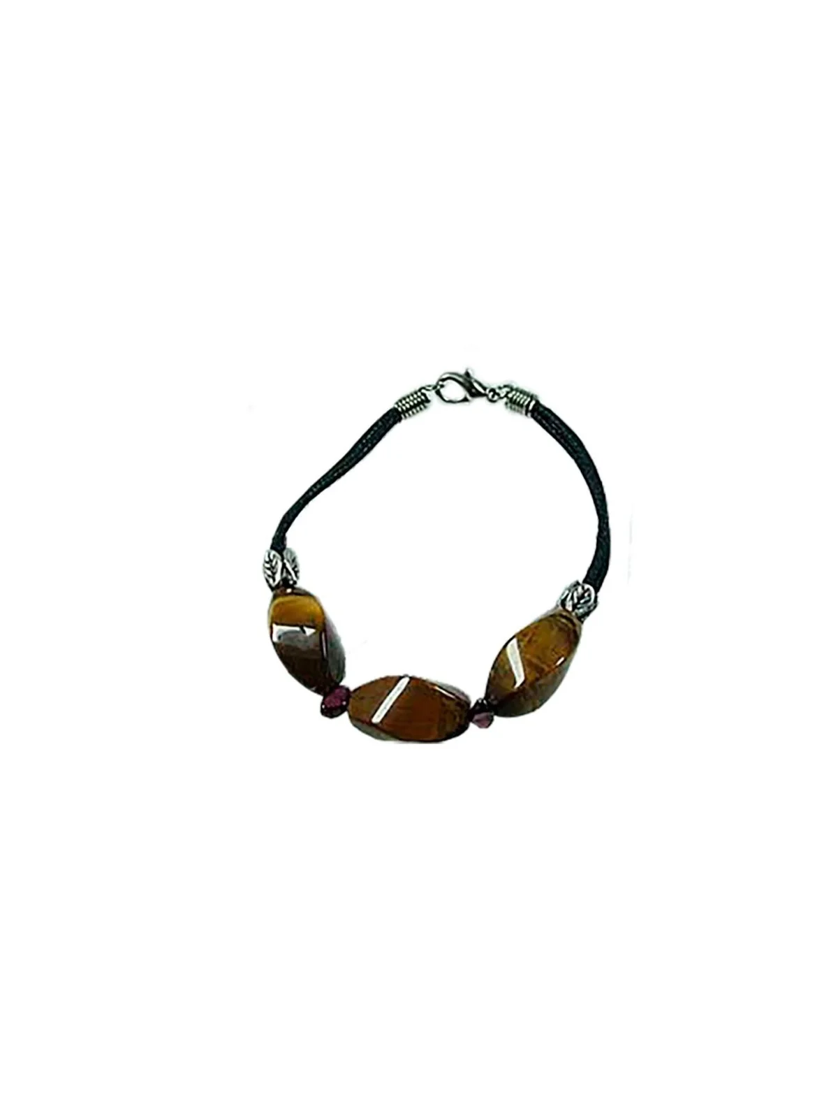 Detalle de pulsera de ojos de tigre naturales