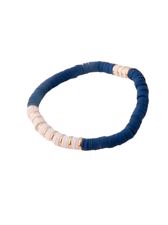 pulsera azul y dorada estilo surf 