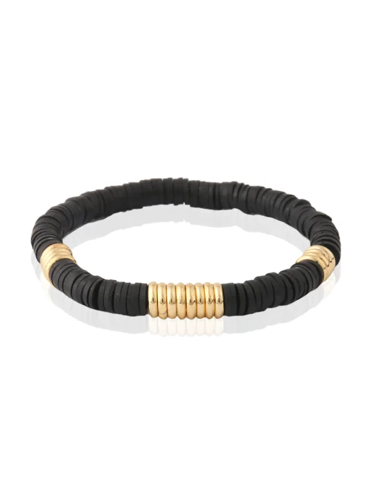 pulsera surf negra y dorada 