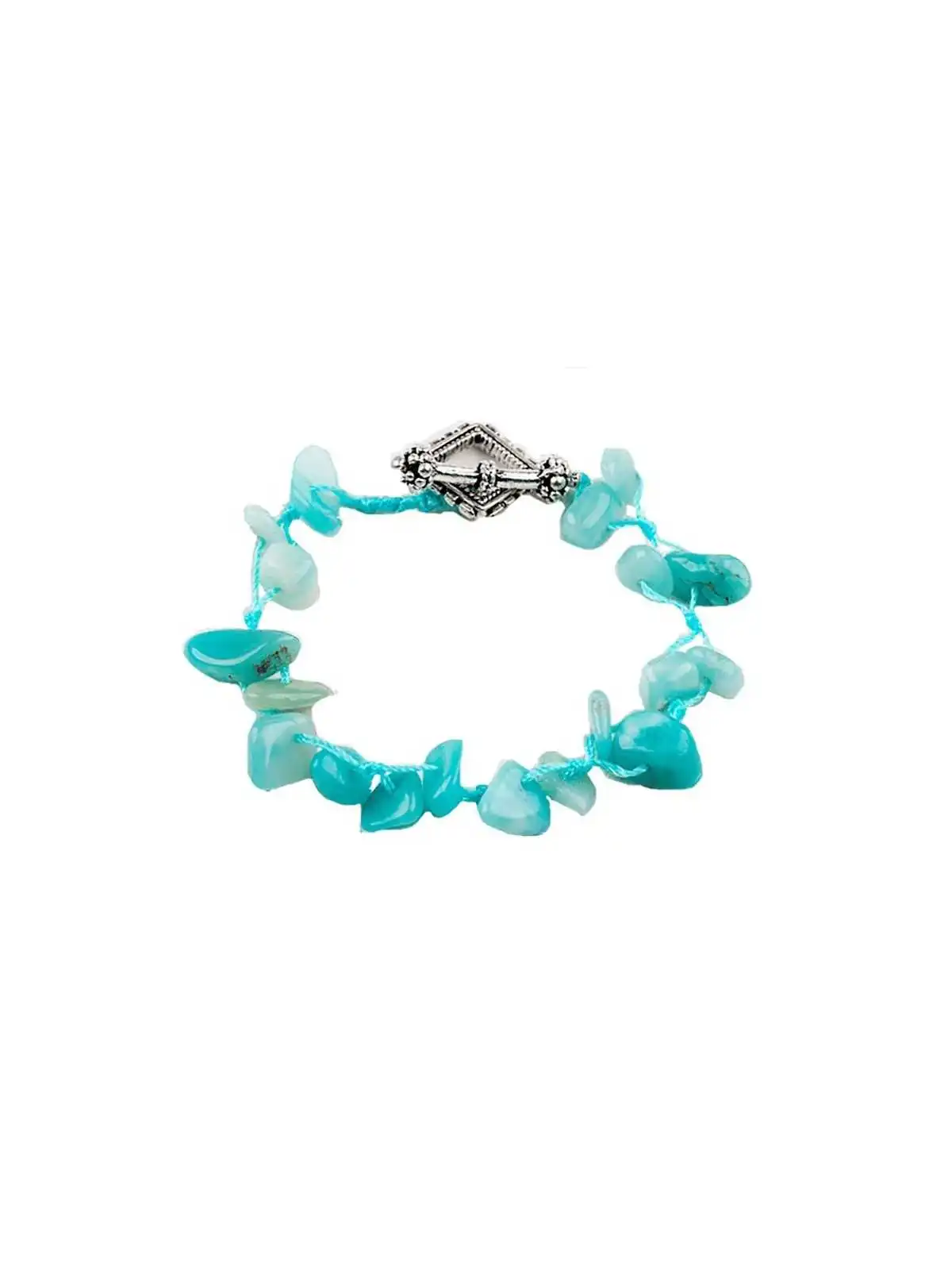 Brazalete aguamarinas trenzadas 