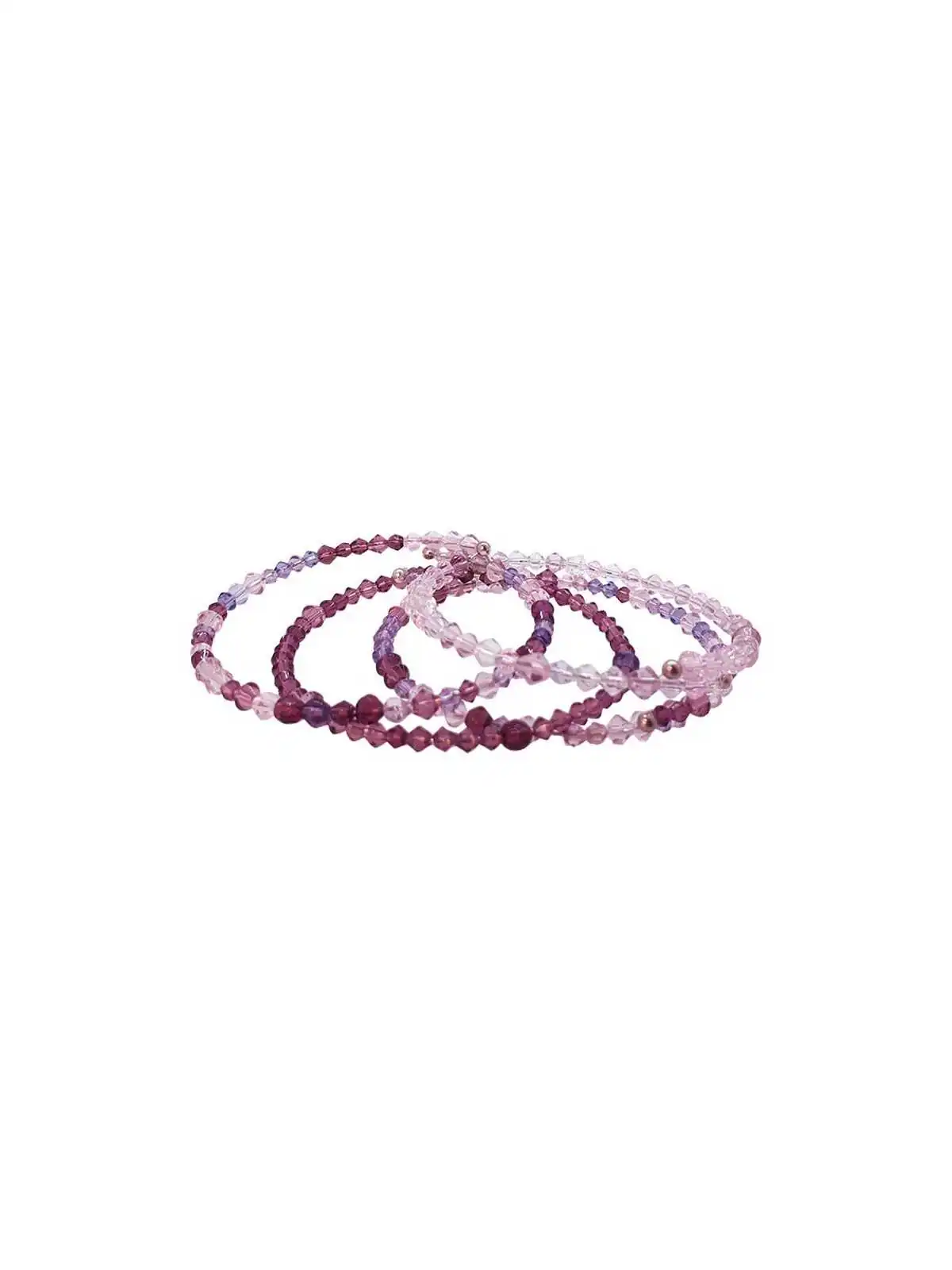 pulseras memoria cristales tonos violetas