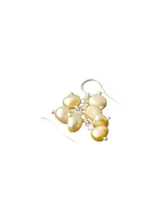 Pendientes Racimo de Perlas Amarillas