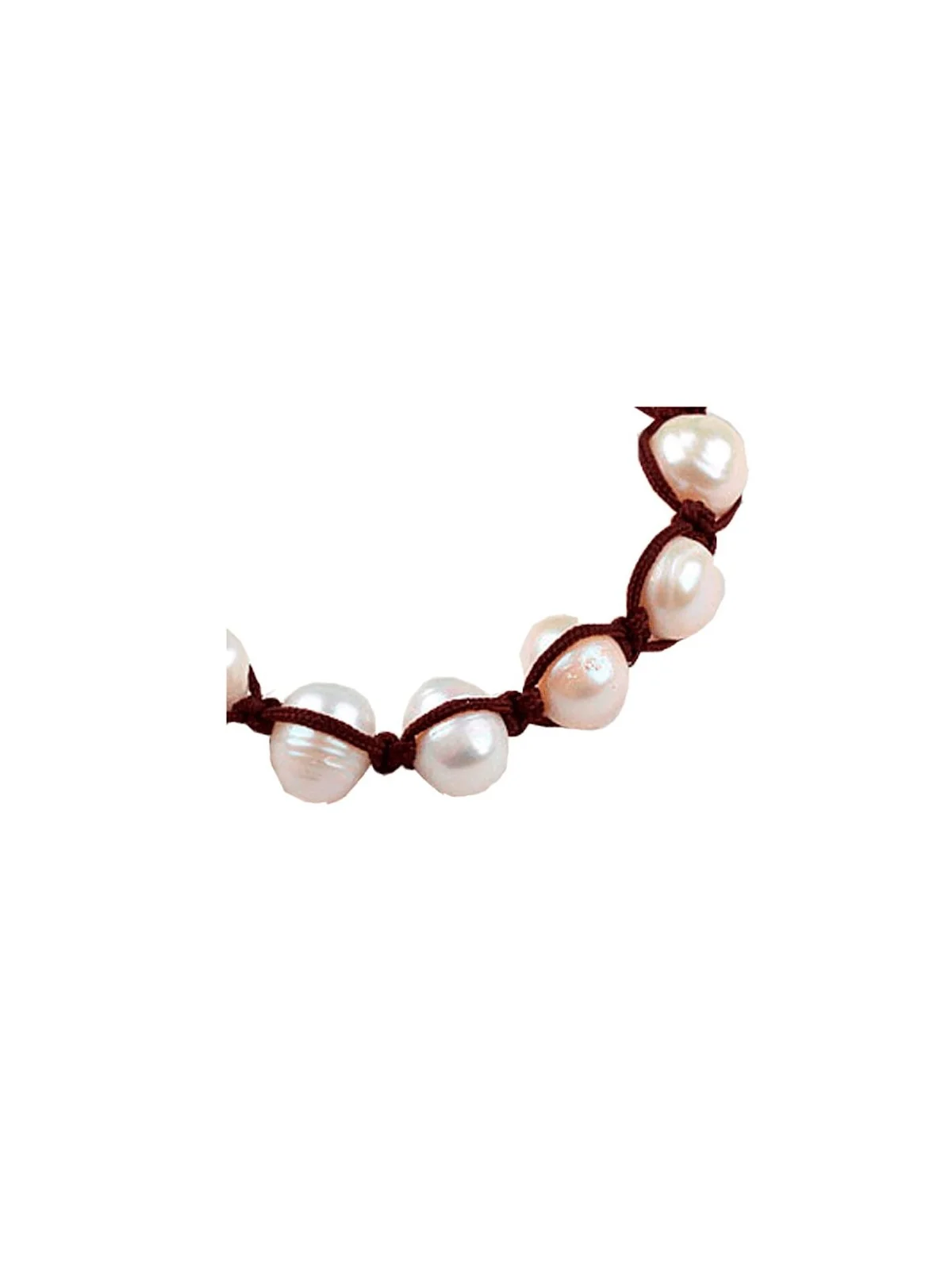 Pulsera Shambala trenzada con perlas de río
