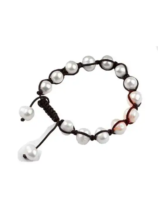 Brazalete Shambala con perlas de rio