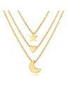 Tres Collares Cadena Luna, Corazón y Estrella