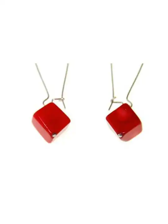 Originales Pendientes de Coral Rojo