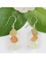 Pendientes de jade cubitos de tres colores