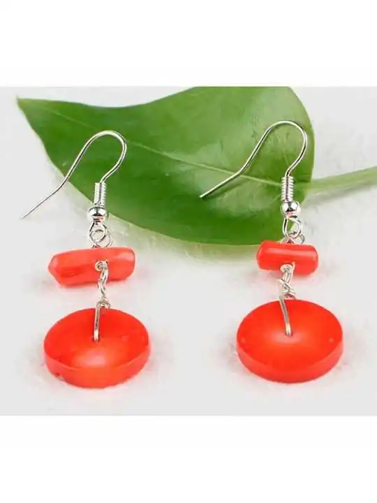 Pendientes coral rojo