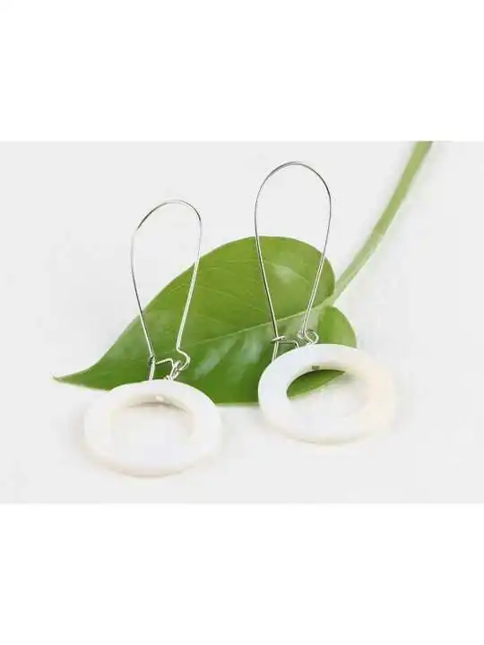 Pendientes XL disco de nacar
