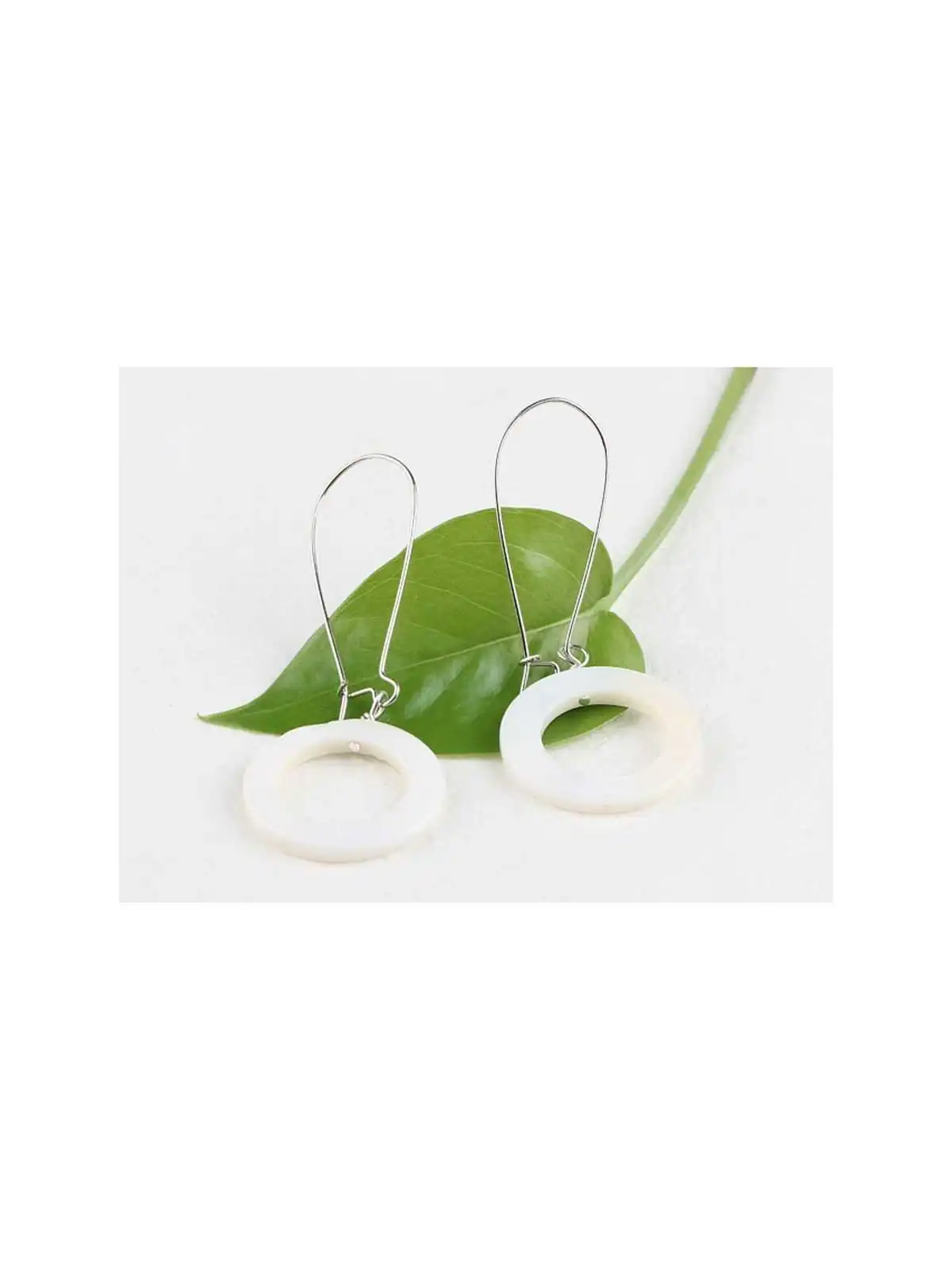 Pendientes XL disco de nacar