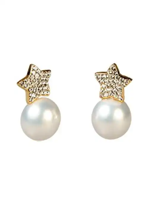 Pendientes de perla con circonitas