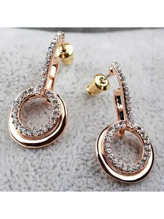 Pendientes con doble disco de circonitas