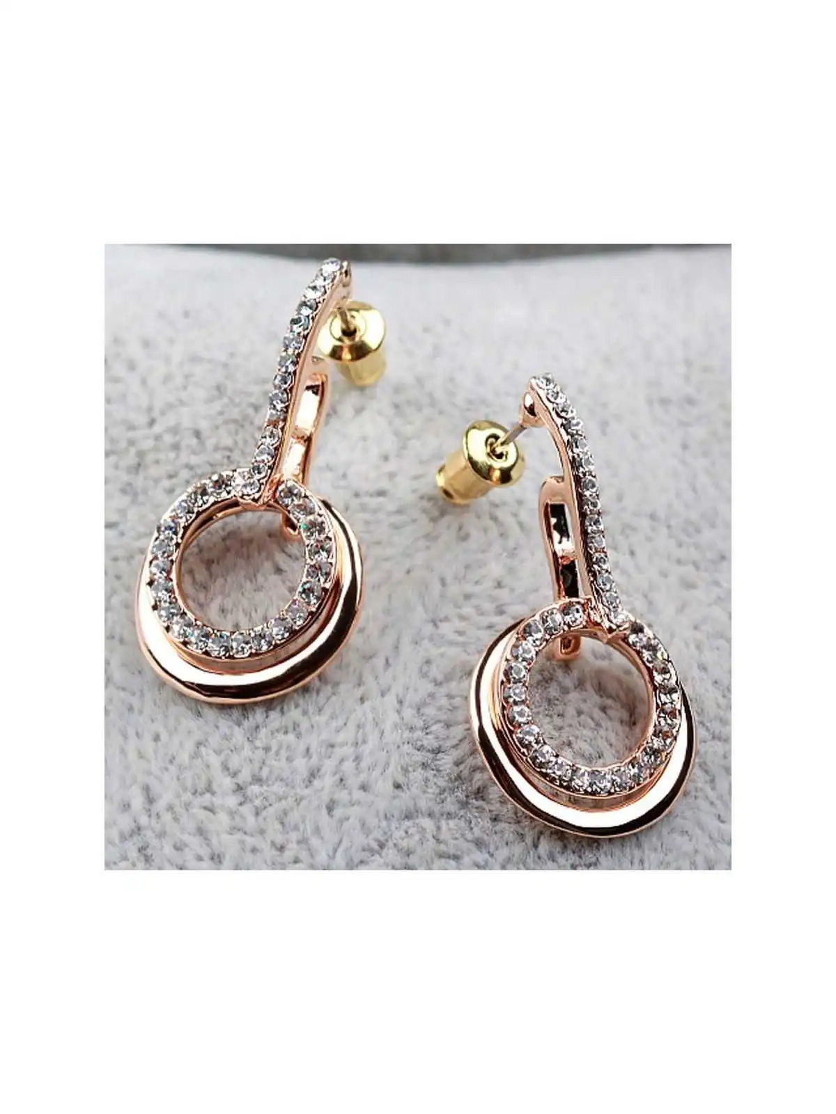 Pendientes con doble disco de circonitas