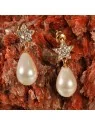 Pendientes perla lagrima y estrella circonitas