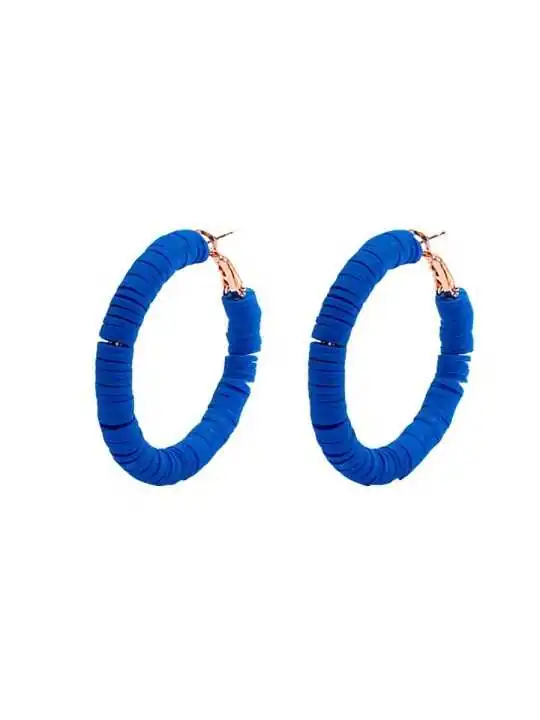 pendientes argolla surf azul klein