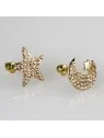 Pendientes con circonitas luna y estrellas 